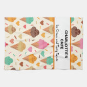 Aangepaste naam voor kleurrijke Ice Cream Pattern Theedoek (Horizontaal)