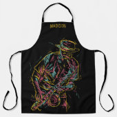 Aangepaste naam voor kleurrijke Jazz Player-platfo Schort (Voorkant)