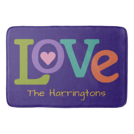 Aangepaste naam voor kleurrijke liefde badmatten