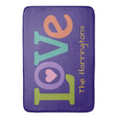 Aangepaste naam voor kleurrijke liefde badmatten (Voorkant Verticaal)