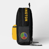 Aangepaste naam voor kleurrijke vredes bedrukte rugzak (Rechts)