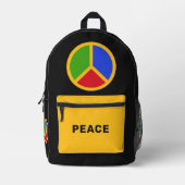 Aangepaste naam voor kleurrijke vredes bedrukte rugzak (Voorkant)