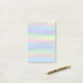 Aangepaste naam voor kleurrijke waterverf pastelgr post-it® notes (Op bureau)