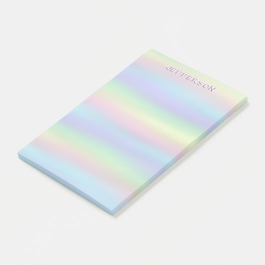 Aangepaste naam voor kleurrijke waterverf pastelgr post-it® notes (Schuin)