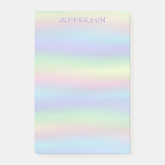Aangepaste naam voor kleurrijke waterverf pastelgr post-it® notes (Voorkant)