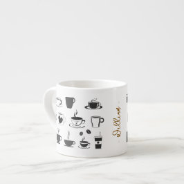 Aangepaste naam voor koffieliefhebber, kleine espr espresso kop