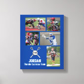 Aangepaste naam voor Lacrosse Photo Collage Team P Canvas Afdruk (Voorkant)