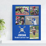 Aangepaste naam voor Lacrosse Photo Collage Team P Canvas Afdruk<br><div class="desc">Show uw teamtrots met deze aangepaste lacrosse-sticks en balfotoontwerp met uw geüploade foto's en aangepaste tekst. Voeg je spelersnaam of teamnaam, jaartal of jersey nummer toe. Maakt een geweldig einde van het seizoen cadeau of coach's cadeau. Wijzig de achtergrondkleur zodat deze overeenkomt met uw teamkleur - klik op aanpassen en...</div>