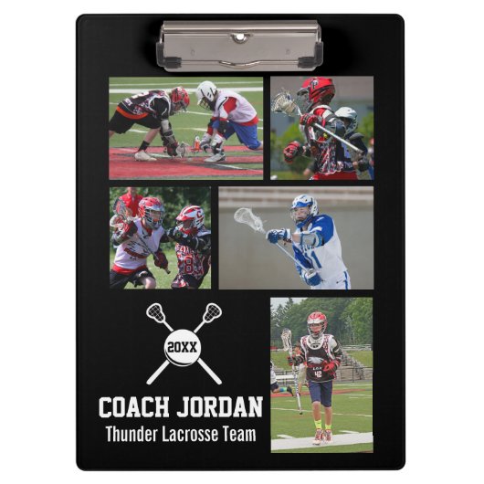 Aangepaste naam voor Lacrosse Photo Collage Team P Klembord (Voorkant)