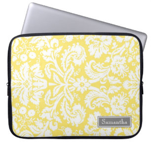 Aangepaste naam voor laptop met Lemon Damask Sleeve