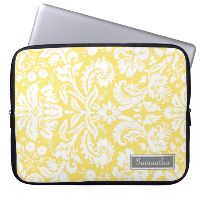 Aangepaste naam voor laptop met Lemon Damask Sleeve (Voorkant)