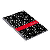 Aangepaste naam voor laptop-zwarte en witte poolpu notitieboek (Rechterzijde)