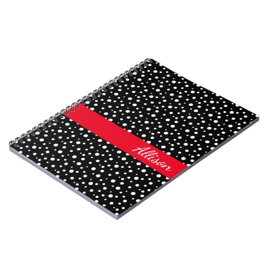 Aangepaste naam voor laptop-zwarte en witte poolpu notitieboek (Linkerzijde)