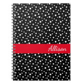 Aangepaste naam voor laptop-zwarte en witte poolpu notitieboek (Voorkant)