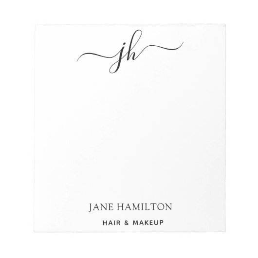 Aangepaste naam voor Logo-monogram Notitieblok (Voorkant)