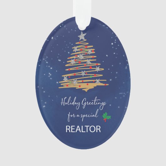Aangepaste naam voor makelaar Kerstboom Ornament (voorkant)