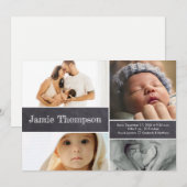 Aangepaste naam voor meerdere baby-foto-inkollage aankondiging (Voorkant / Achterkant)