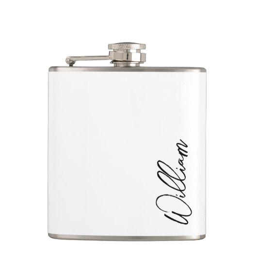 Aangepaste naam voor modern script heupfles (Voorkant)