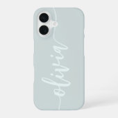 Aangepaste naam voor modern script iPhone 16 hoesje (Achterkant)