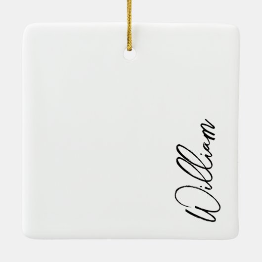 Aangepaste naam voor modern script keramisch ornament (Achterkant)