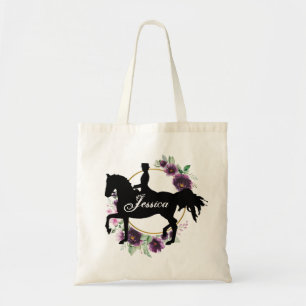 Aangepaste naam voor modern script paard tote bag