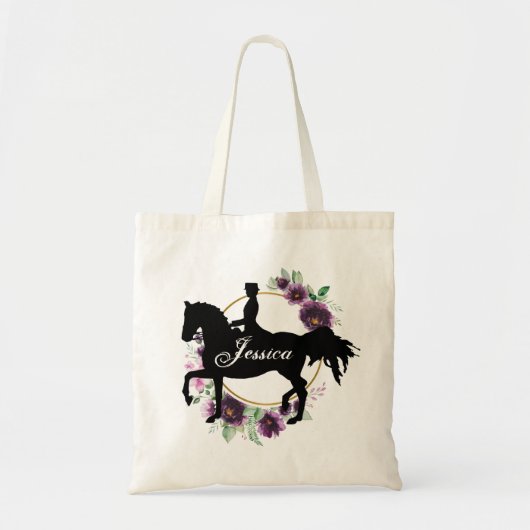 Aangepaste naam voor modern script paard tote bag (Voorkant)