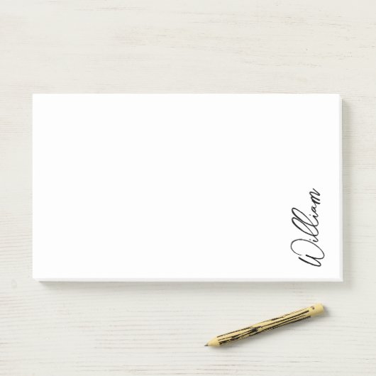 Aangepaste naam voor modern script post-it® notes (Op bureau)