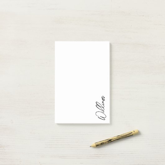 Aangepaste naam voor modern script post-it® notes (Op bureau)