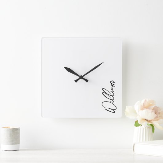 Aangepaste naam voor modern script vierkante klok (Huis)