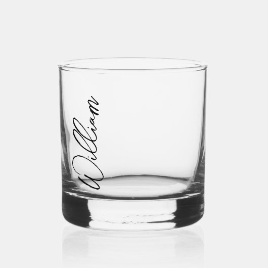 Aangepaste naam voor modern script whisky glas (Voorkant)