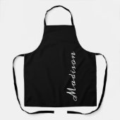 Aangepaste naam voor modern zwart-wit script schort (Voorkant)