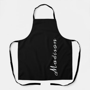 Aangepaste naam voor modern zwart-wit script schort