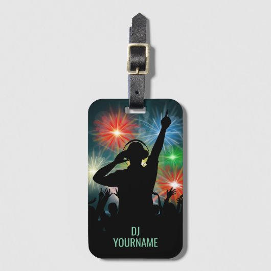 Aangepaste naam voor Music DJ Bagagelabel (Voorkant (verticaal))