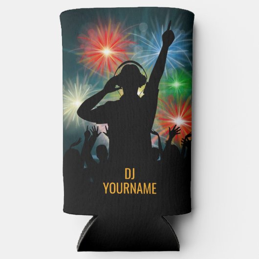 Aangepaste naam voor Music DJ Seltzer Blikjeskoeler (Voorkant)