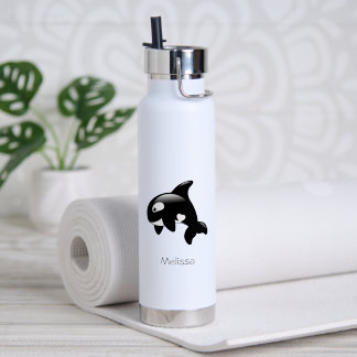 Aangepaste naam voor orka walvis waterfles