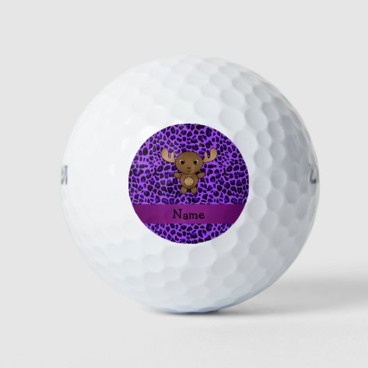 Aangepaste naam voor paarse leopardafdrukken golfballen (Voorkant)