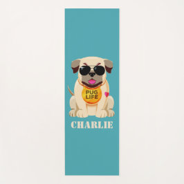 Aangepaste naam voor Pug Life en gekleurde yoga-ma Yogamat