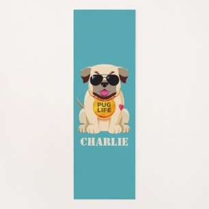Aangepaste naam voor Pug Life en gekleurde yoga-ma Yogamat
