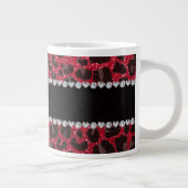 Aangepaste naam voor rode glitter leopard print grote koffiekop (Rechts)