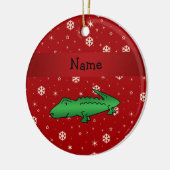 Aangepaste naam voor rode sneeuwvlokken keramisch ornament (Links)