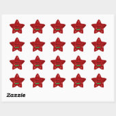 Aangepaste naam voor rode sneeuwvlokken ster sticker (Vel)