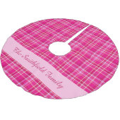 Aangepaste naam voor roze geplakte familie kerstboom rok (Gekanteld)