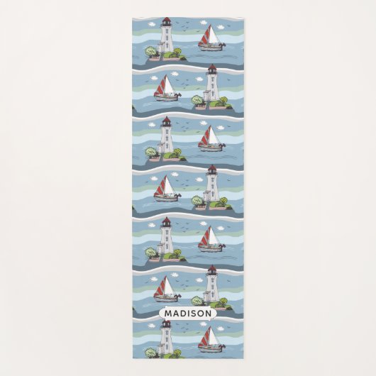 Aangepaste naam voor Sailing Pattern yoga mat (Voorkant)