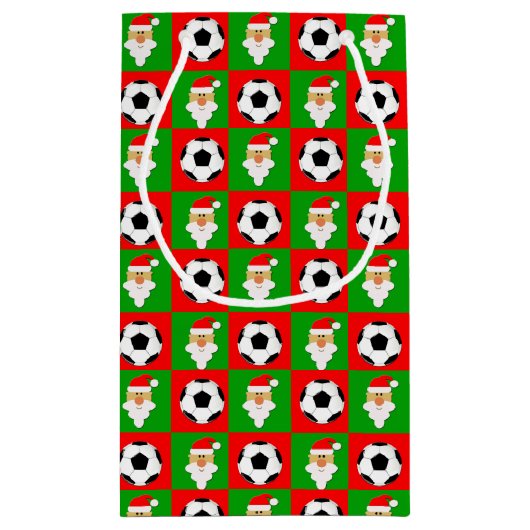 Aangepaste naam voor Santa Voetbal Player / Kerstm Klein Cadeauzakje (Achterkant)