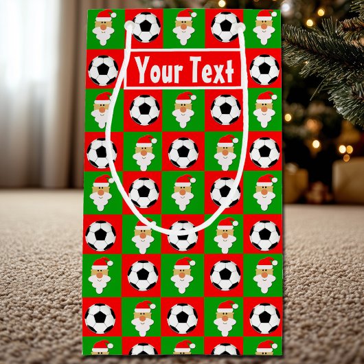 Aangepaste naam voor Santa Voetbal Player / Kerstm Klein Cadeauzakje