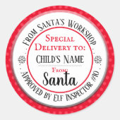 Aangepaste naam voor Santa Workshop Ronde Sticker (Voorkant)