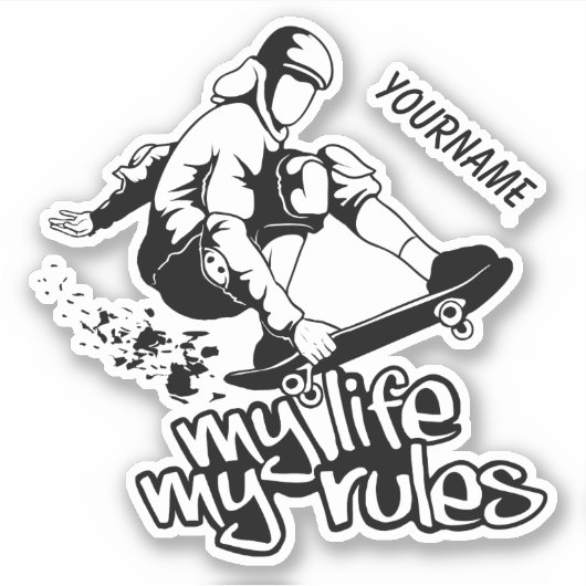 Aangepaste naam voor skateboarding sticker (Voorkant)