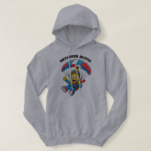 Aangepaste naam voor skydiver Funny Banana Skydivi Hoodie