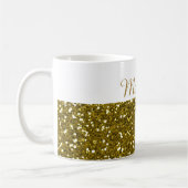 Aangepaste naam voor Sparkly Gold Glitter Koffiemok (Links)