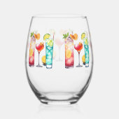 Aangepaste naam voor tropische cocktails wijnglas zonder voet (Rechts)